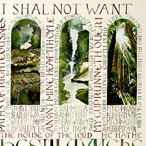 Psalm 23 calligraphy detail